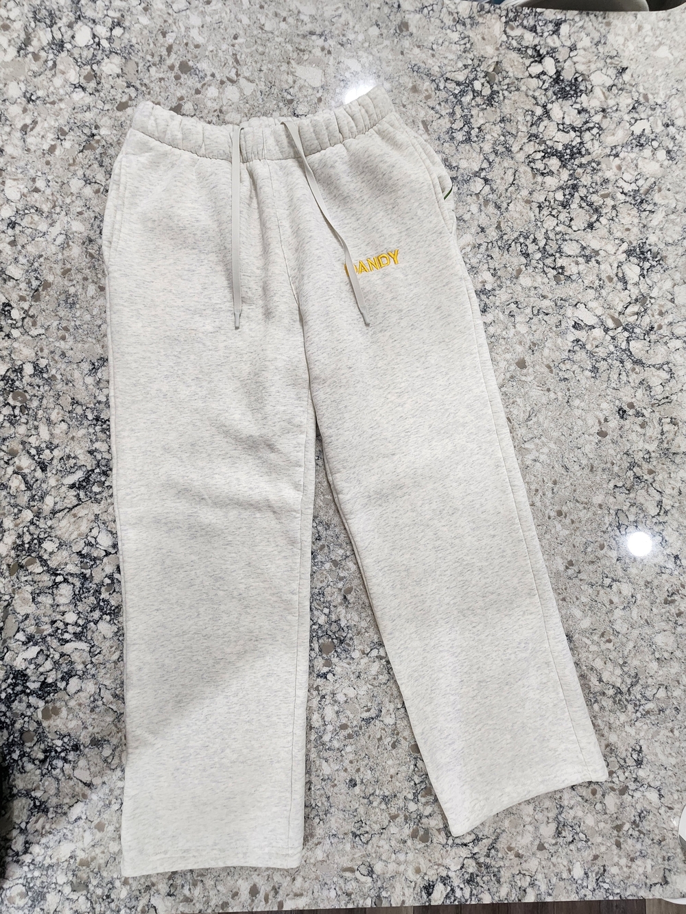 DANDY Light Gray Floral Embroidered Jogger Pants - Picture 2 of 14